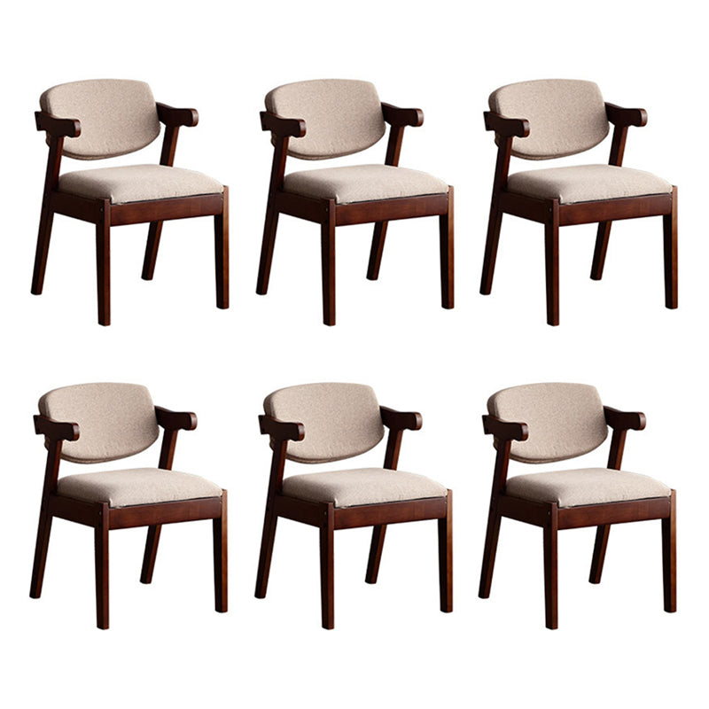 Solid Wood Dining Chair Modern Style Open Back Arm Chair for Dining Room