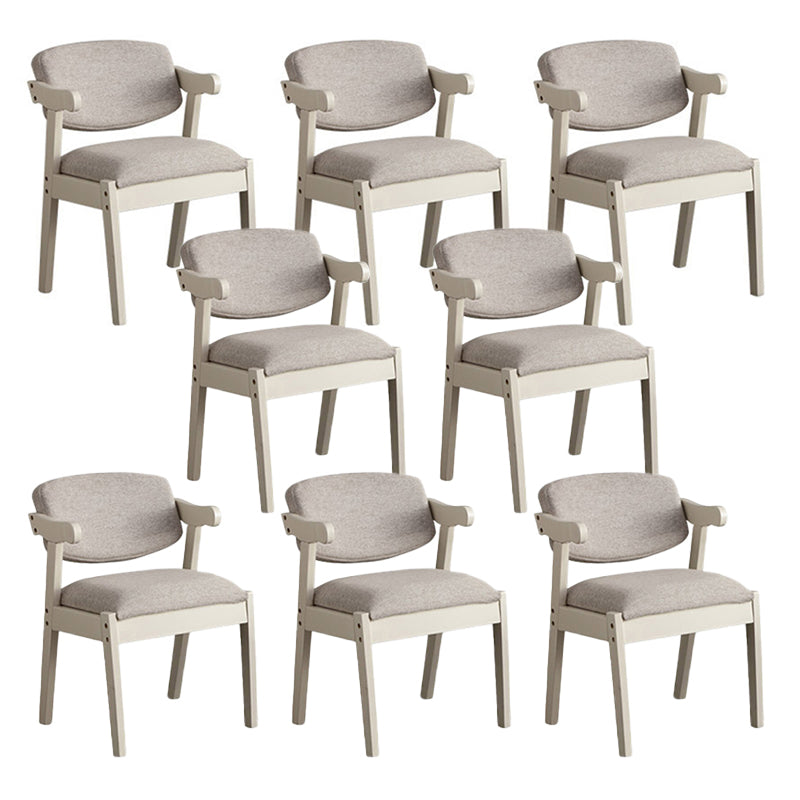 Solid Wood Dining Chair Modern Style Open Back Arm Chair for Dining Room