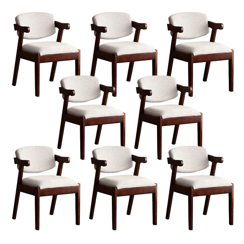Solid Wood Dining Chair Modern Style Open Back Arm Chair for Dining Room