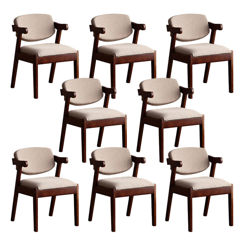 Solid Wood Dining Chair Modern Style Open Back Arm Chair for Dining Room