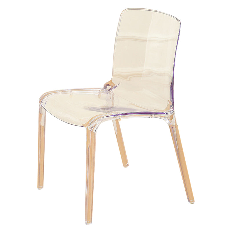 Modern Plastic Dining Chair Modern Low Back Stacking Armless Chair