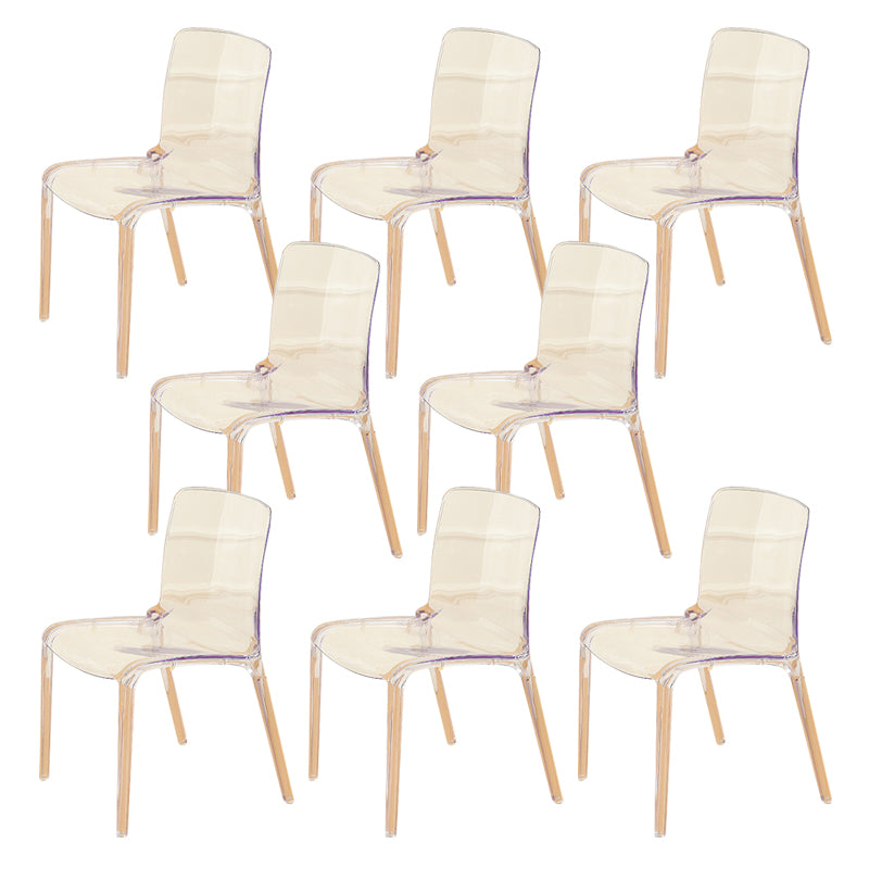 Modern Plastic Dining Chair Modern Low Back Stacking Armless Chair