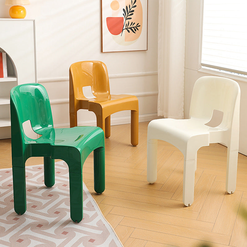 Modern Plastic Side Chair Open Back Armless Chair for Dining Room