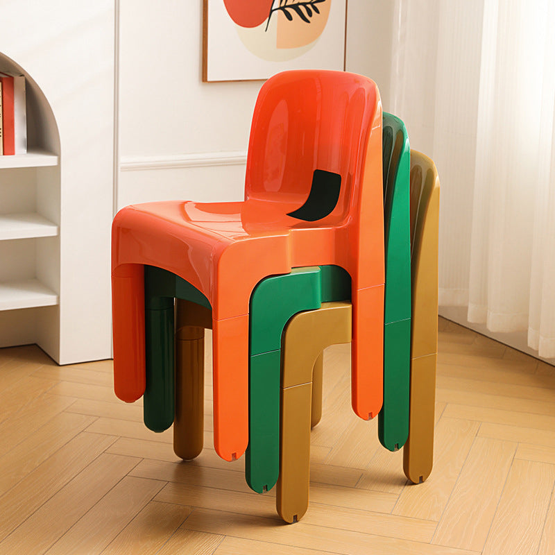 Modern Plastic Side Chair Open Back Armless Chair for Dining Room