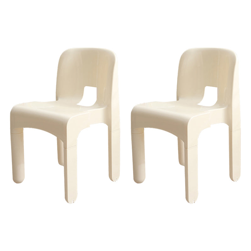 Modern Plastic Side Chair Open Back Armless Chair for Dining Room