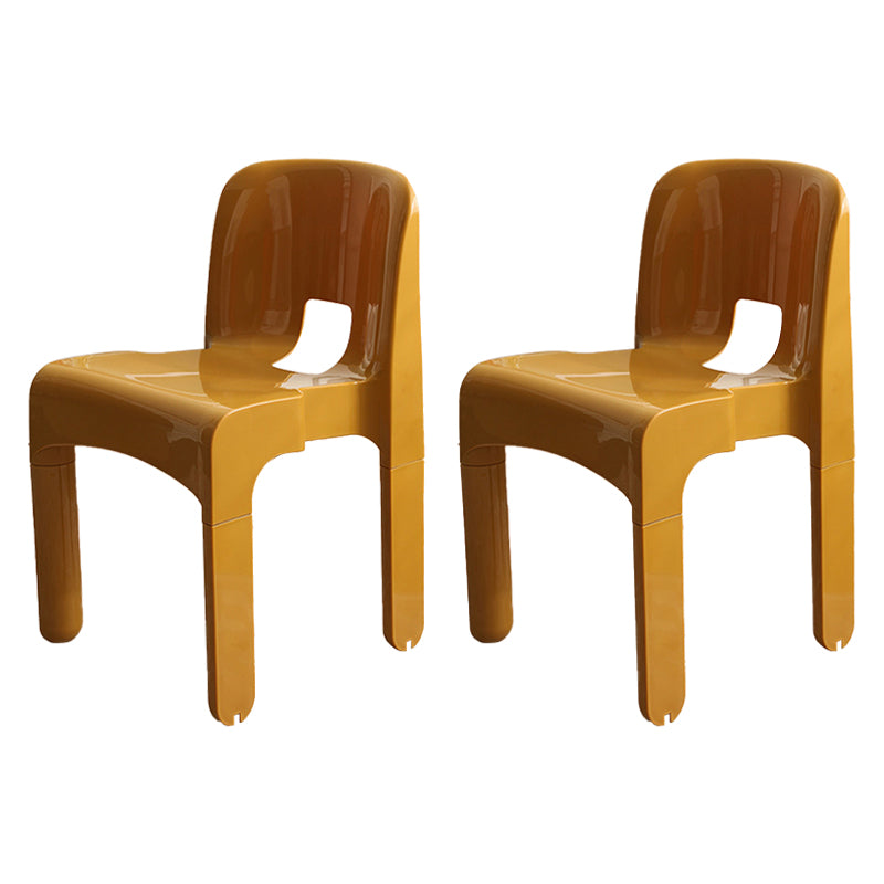 Modern Plastic Side Chair Open Back Armless Chair for Dining Room