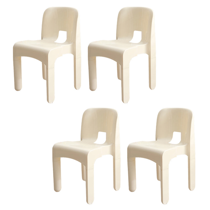 Modern Plastic Side Chair Open Back Armless Chair for Dining Room