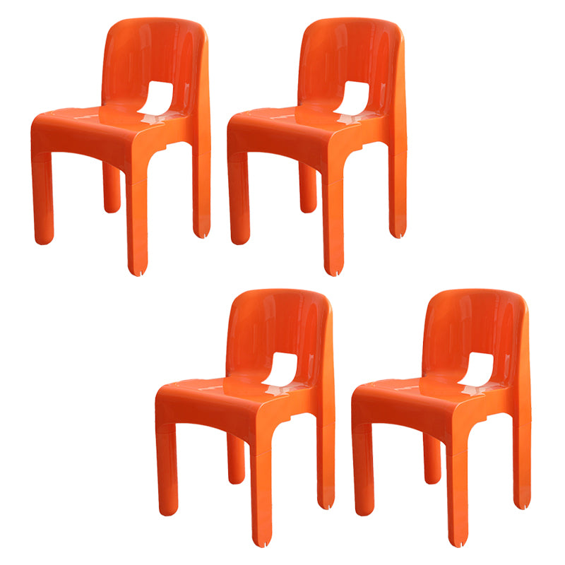 Modern Plastic Side Chair Open Back Armless Chair for Dining Room