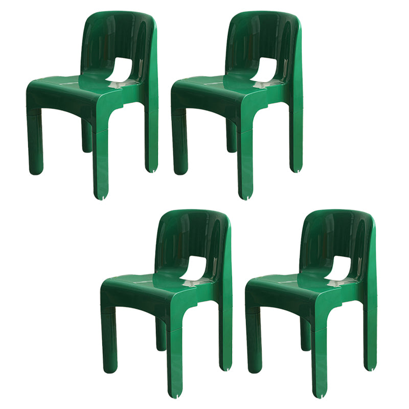 Modern Plastic Side Chair Open Back Armless Chair for Dining Room