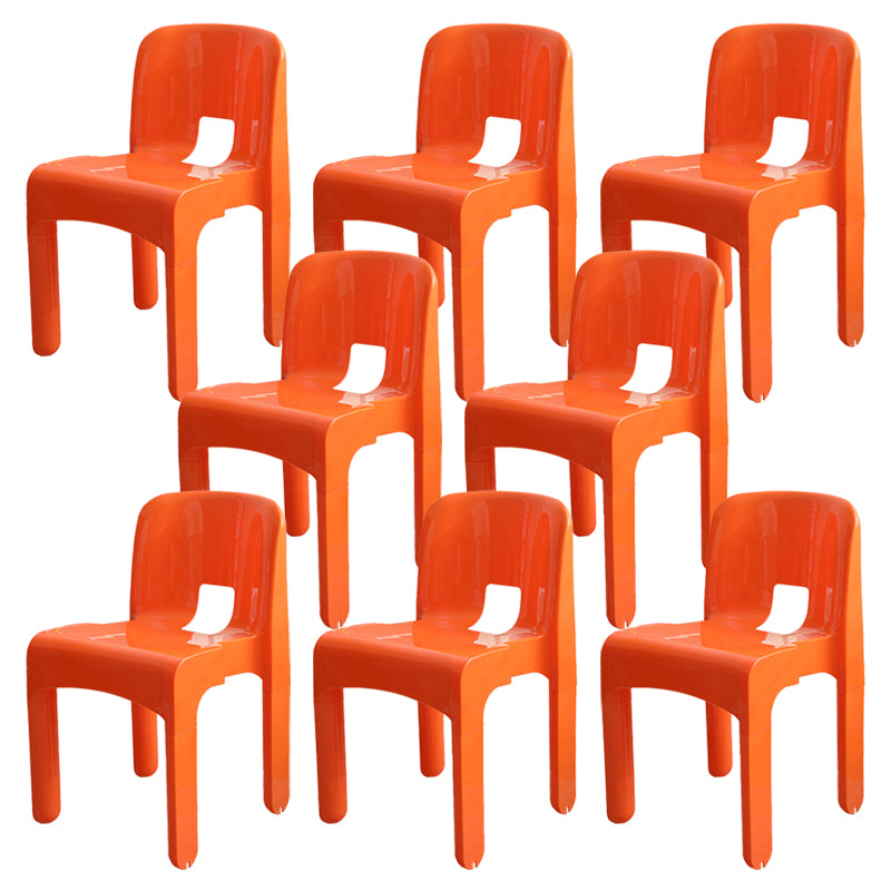 Modern Plastic Side Chair Open Back Armless Chair for Dining Room