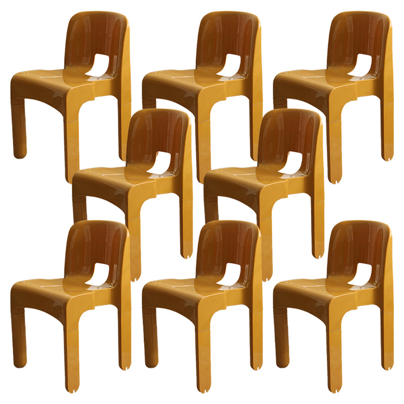 Modern Plastic Side Chair Open Back Armless Chair for Dining Room