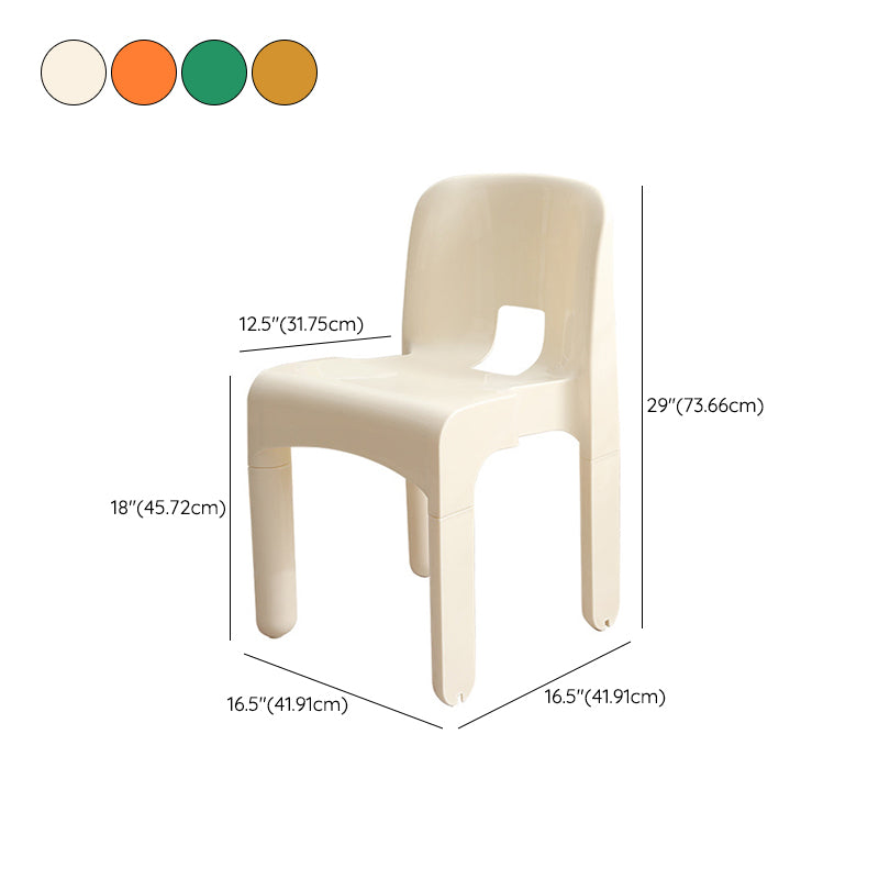 Modern Plastic Side Chair Open Back Armless Chair for Dining Room