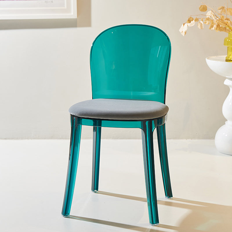 Modern Plastic Side Chair Low Back Armless Chair for Dining Room