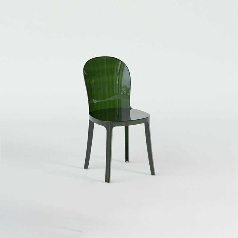 Modern Plastic Side Chair Low Back Armless Chair for Dining Room