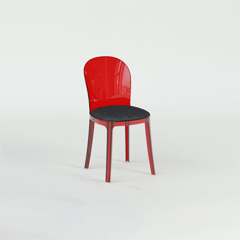 Modern Plastic Side Chair Low Back Armless Chair for Dining Room