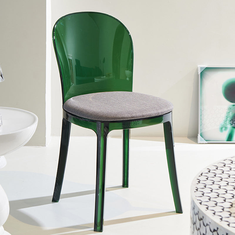 Modern Plastic Side Chair Low Back Armless Chair for Dining Room