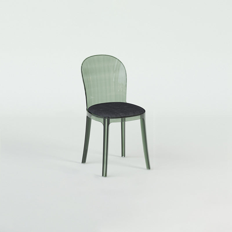 Modern Plastic Side Chair Low Back Armless Chair for Dining Room