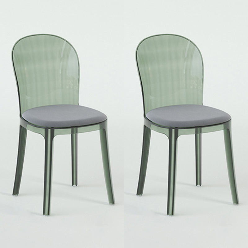 Modern Plastic Side Chair Low Back Armless Chair for Dining Room