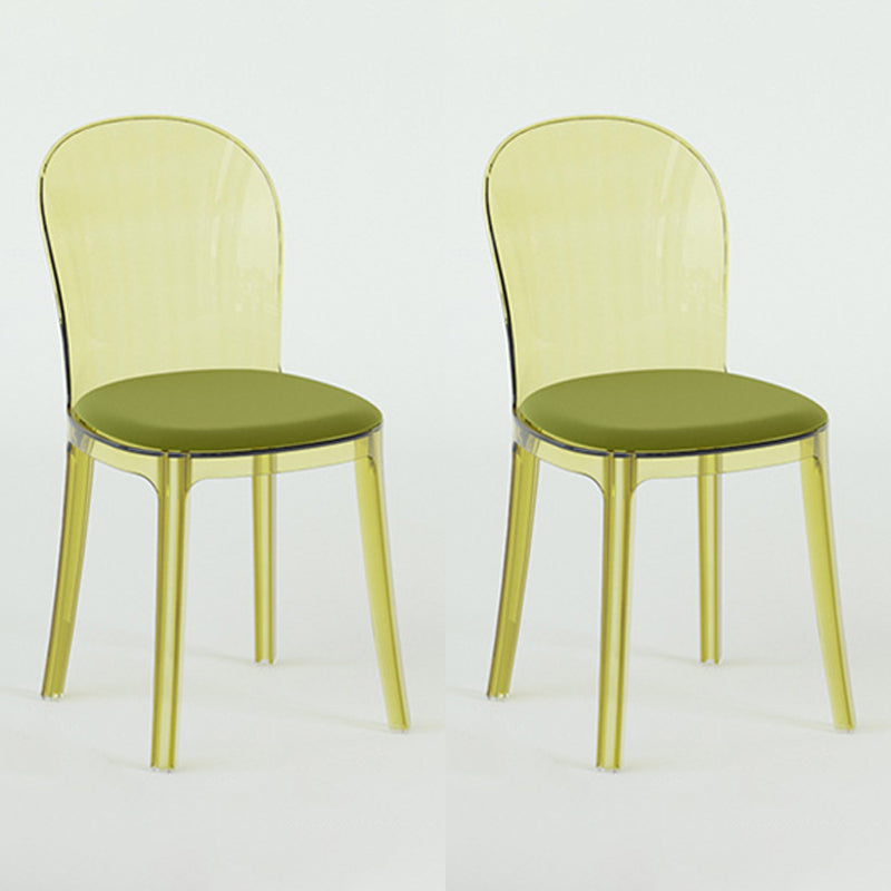 Modern Plastic Side Chair Low Back Armless Chair for Dining Room