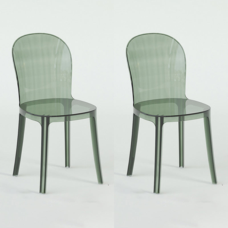 Modern Plastic Side Chair Low Back Armless Chair for Dining Room