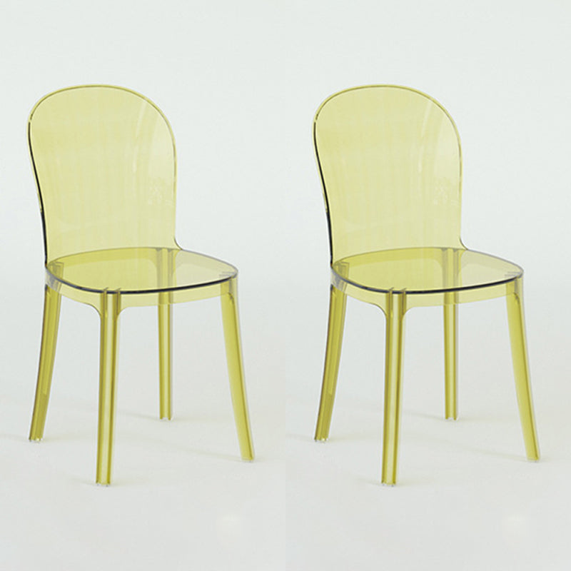 Modern Plastic Side Chair Low Back Armless Chair for Dining Room