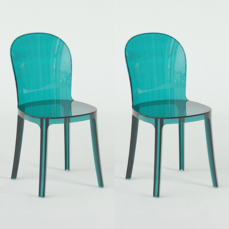 Modern Plastic Side Chair Low Back Armless Chair for Dining Room