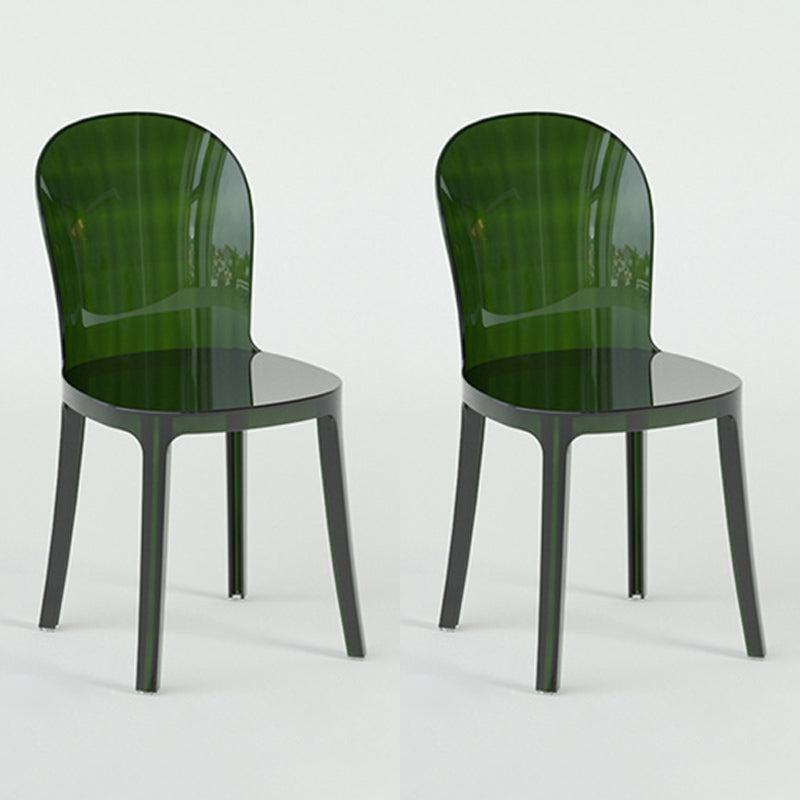 Modern Plastic Side Chair Low Back Armless Chair for Dining Room