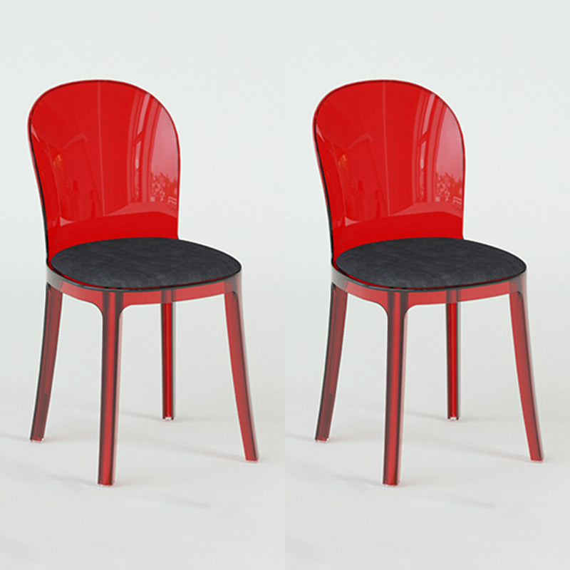 Modern Plastic Side Chair Low Back Armless Chair for Dining Room