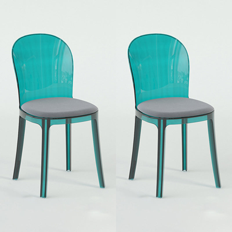Modern Plastic Side Chair Low Back Armless Chair for Dining Room