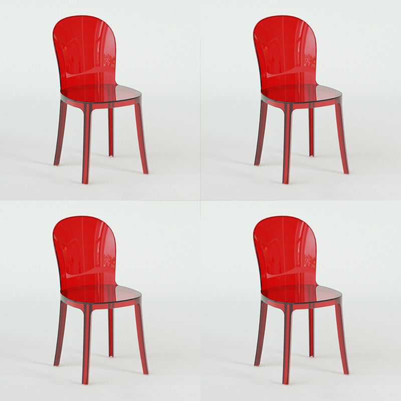 Modern Plastic Side Chair Low Back Armless Chair for Dining Room