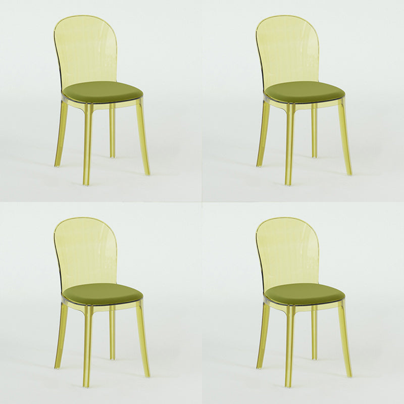 Modern Plastic Side Chair Low Back Armless Chair for Dining Room