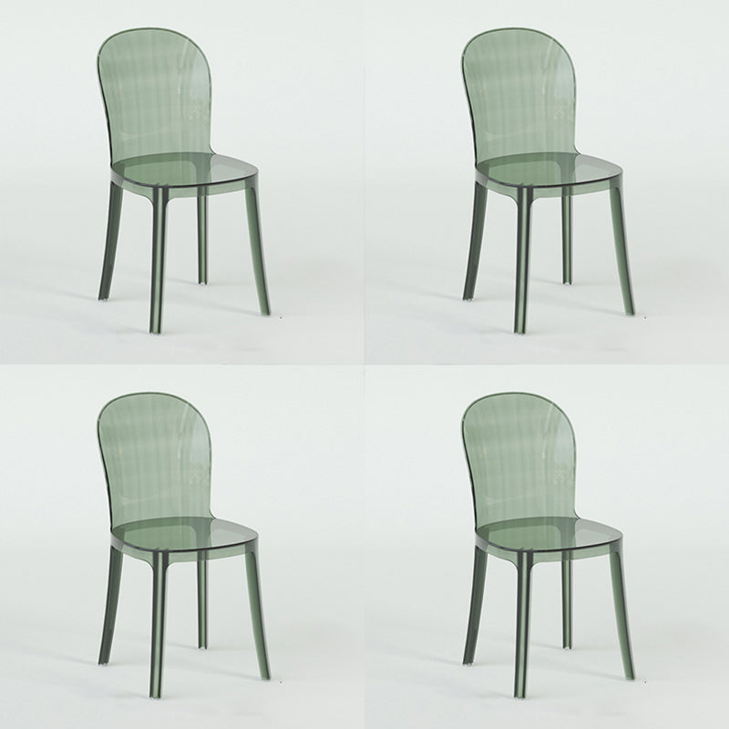 Modern Plastic Side Chair Low Back Armless Chair for Dining Room