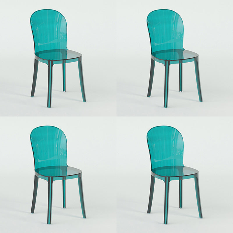 Modern Plastic Side Chair Low Back Armless Chair for Dining Room