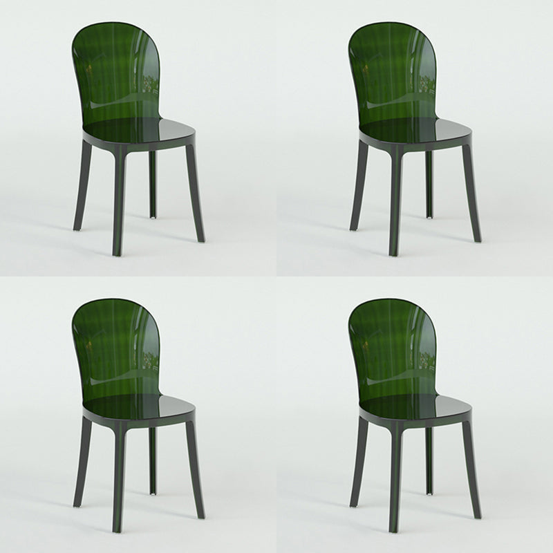 Modern Plastic Side Chair Low Back Armless Chair for Dining Room