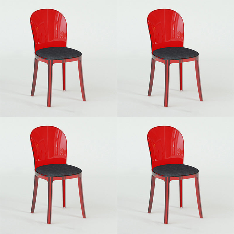 Modern Plastic Side Chair Low Back Armless Chair for Dining Room