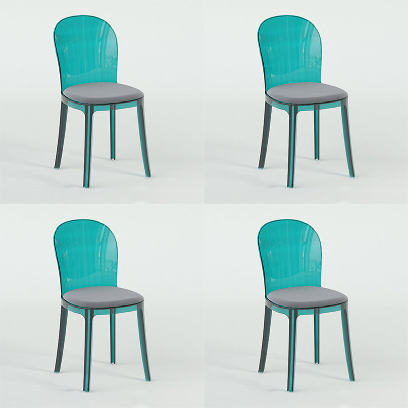 Modern Plastic Side Chair Low Back Armless Chair for Dining Room