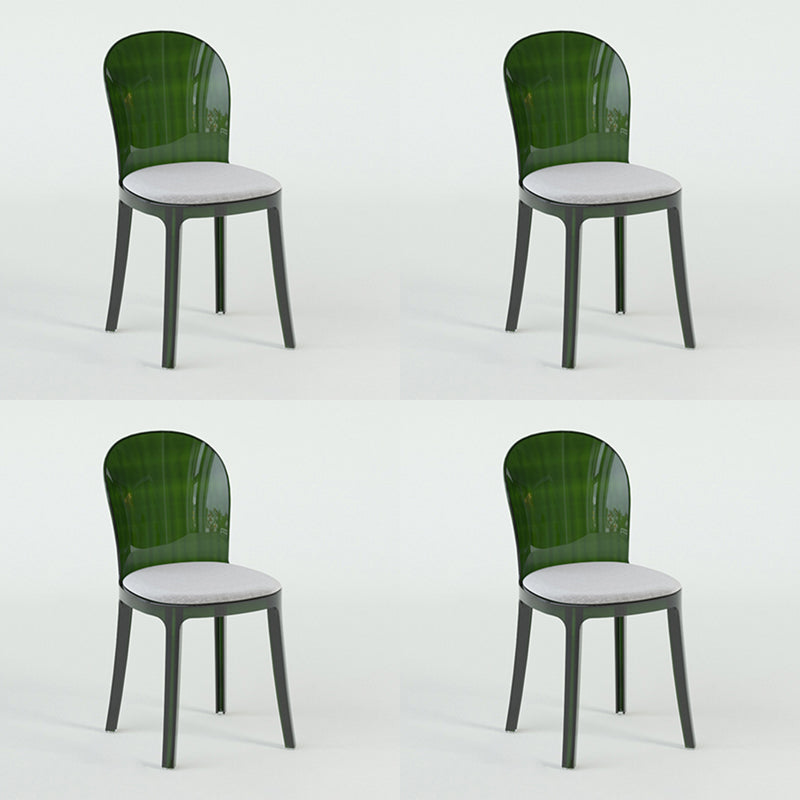 Modern Plastic Side Chair Low Back Armless Chair for Dining Room