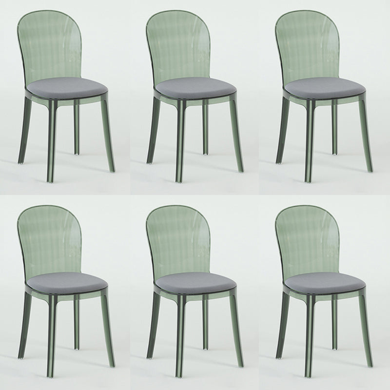 Modern Plastic Side Chair Low Back Armless Chair for Dining Room