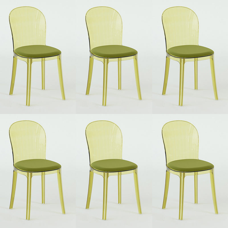 Modern Plastic Side Chair Low Back Armless Chair for Dining Room