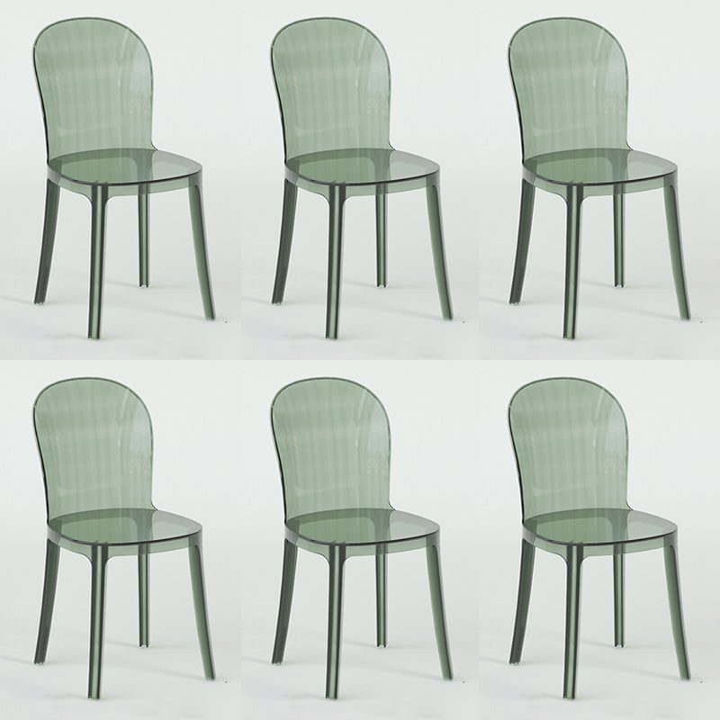 Modern Plastic Side Chair Low Back Armless Chair for Dining Room