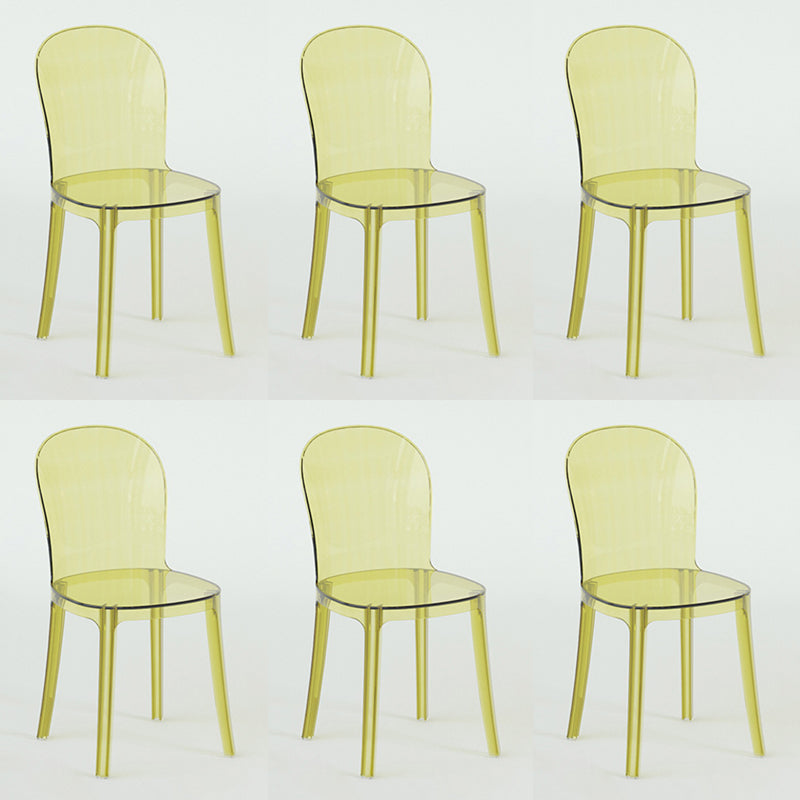 Modern Plastic Side Chair Low Back Armless Chair for Dining Room