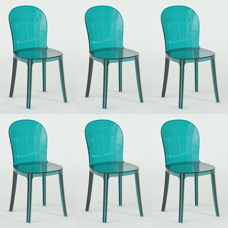 Modern Plastic Side Chair Low Back Armless Chair for Dining Room