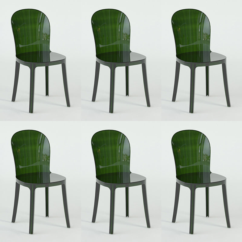 Modern Plastic Side Chair Low Back Armless Chair for Dining Room