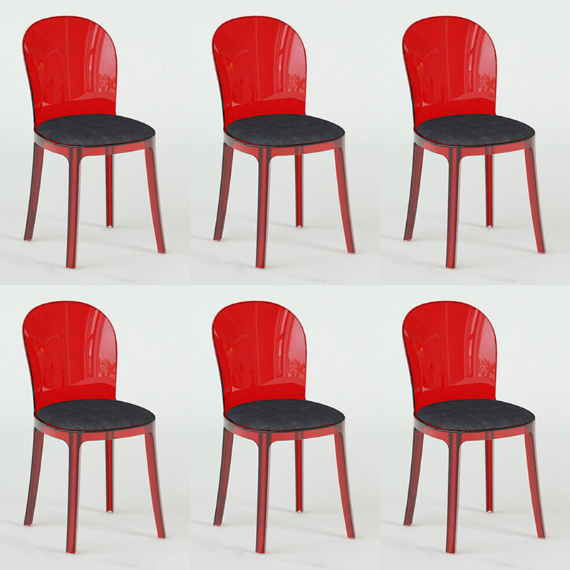 Modern Plastic Side Chair Low Back Armless Chair for Dining Room