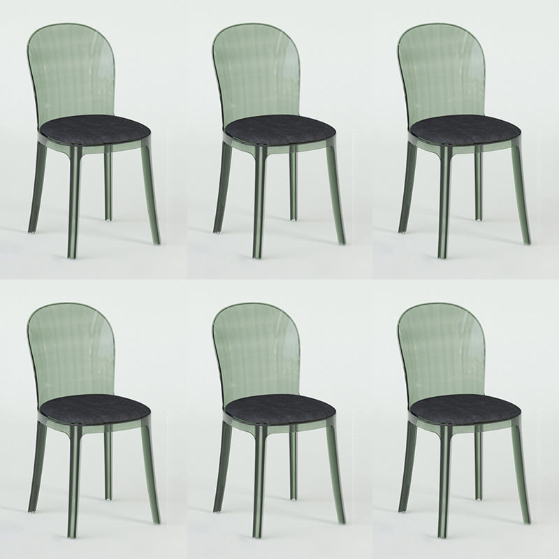Modern Plastic Side Chair Low Back Armless Chair for Dining Room