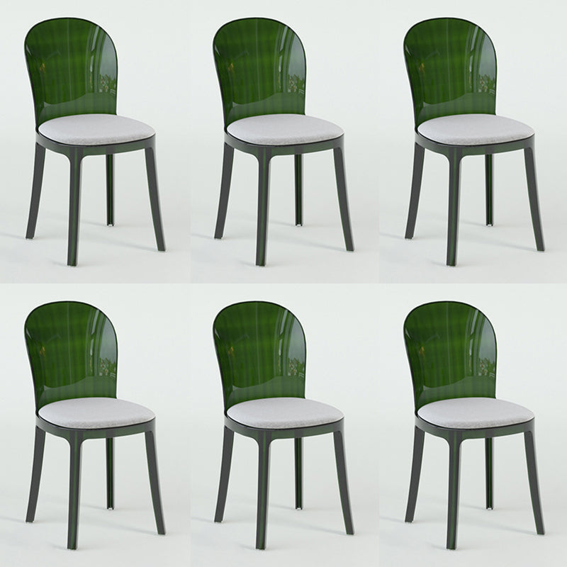 Modern Plastic Side Chair Low Back Armless Chair for Dining Room