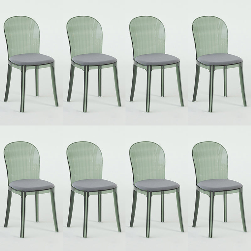 Modern Plastic Side Chair Low Back Armless Chair for Dining Room
