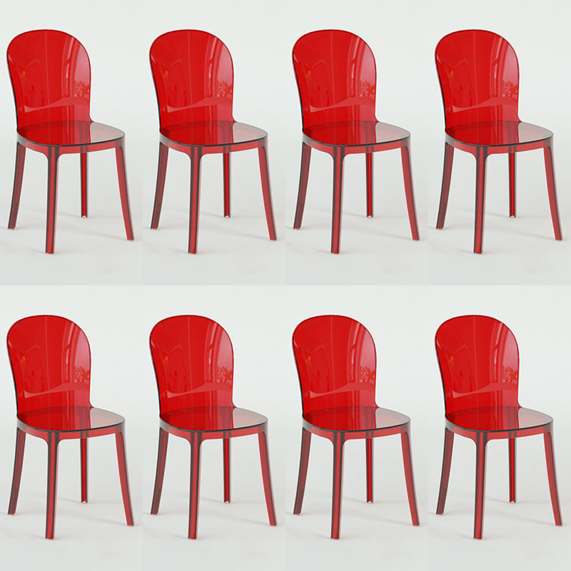 Modern Plastic Side Chair Low Back Armless Chair for Dining Room