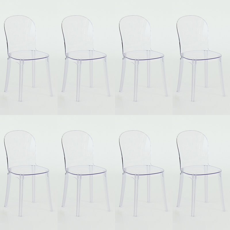 Modern Plastic Side Chair Low Back Armless Chair for Dining Room