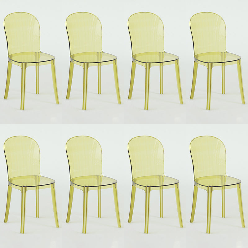 Modern Plastic Side Chair Low Back Armless Chair for Dining Room
